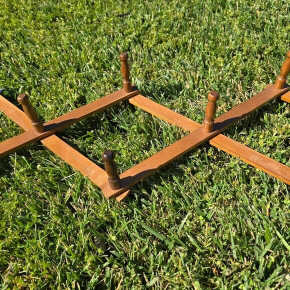 Vintage 10 Peg Accordion Wooden Wall Rack Coat Rack - Picture 2 of 6